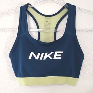NIKE Dri-Fit Blue-Green Sports Bra w/Front Logo, size Small
